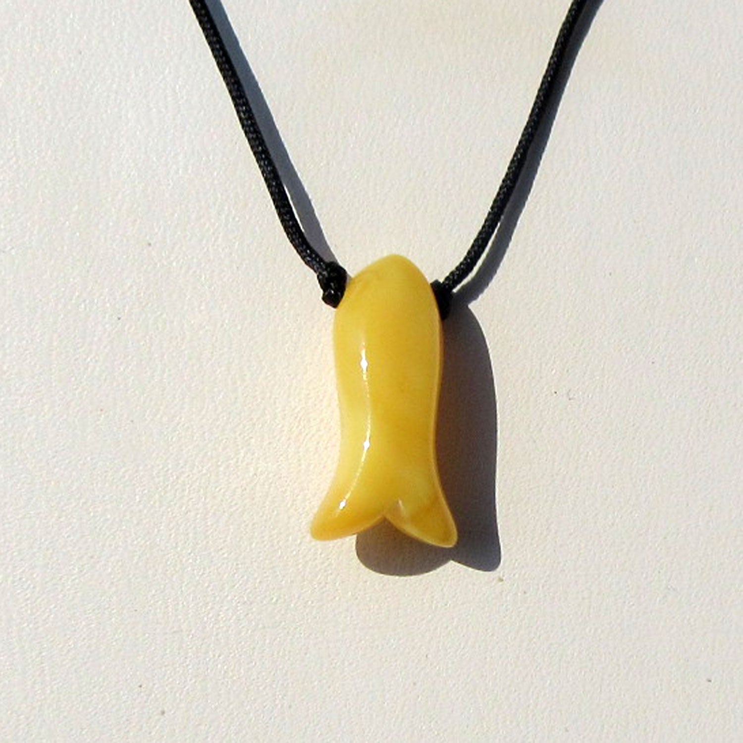 Collier mit butterscotch Bernsteinfisch und Silber