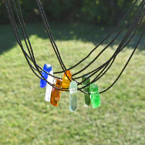 Einzigartiges 7fädiges Collier aus Seeglas von der Ostsee