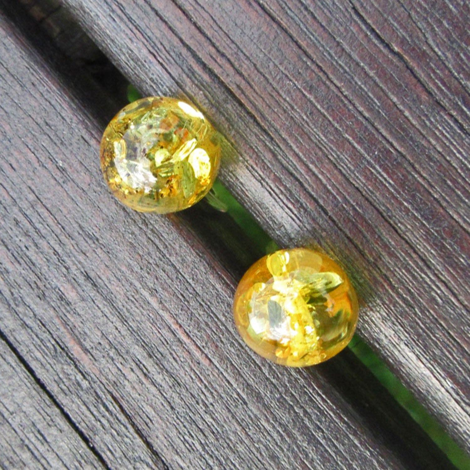 Ohrhänger aus goldgelben Bernsteinperlen, Silber 925