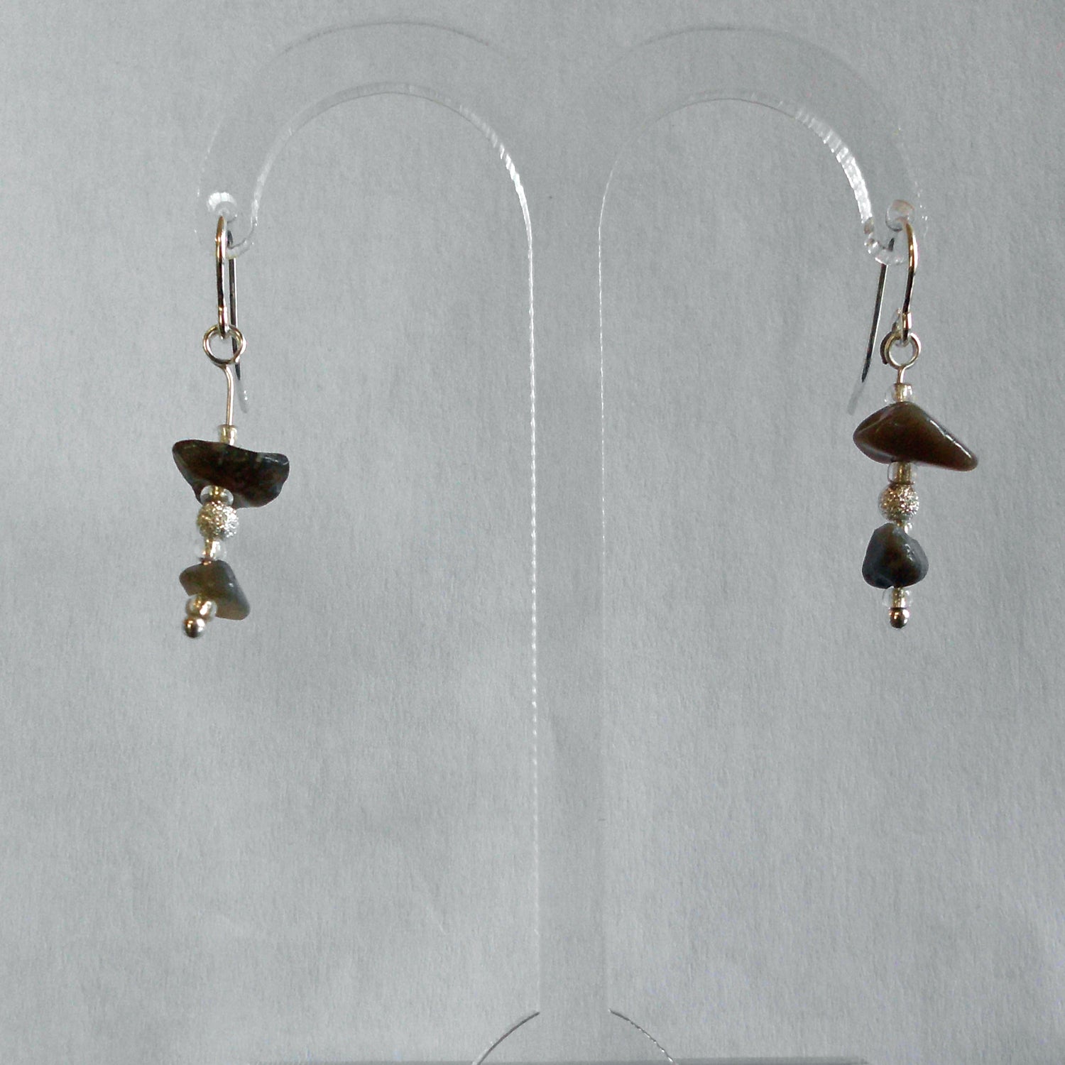 Ohrhänger aus Feuerstein und Silber – Einzelstück