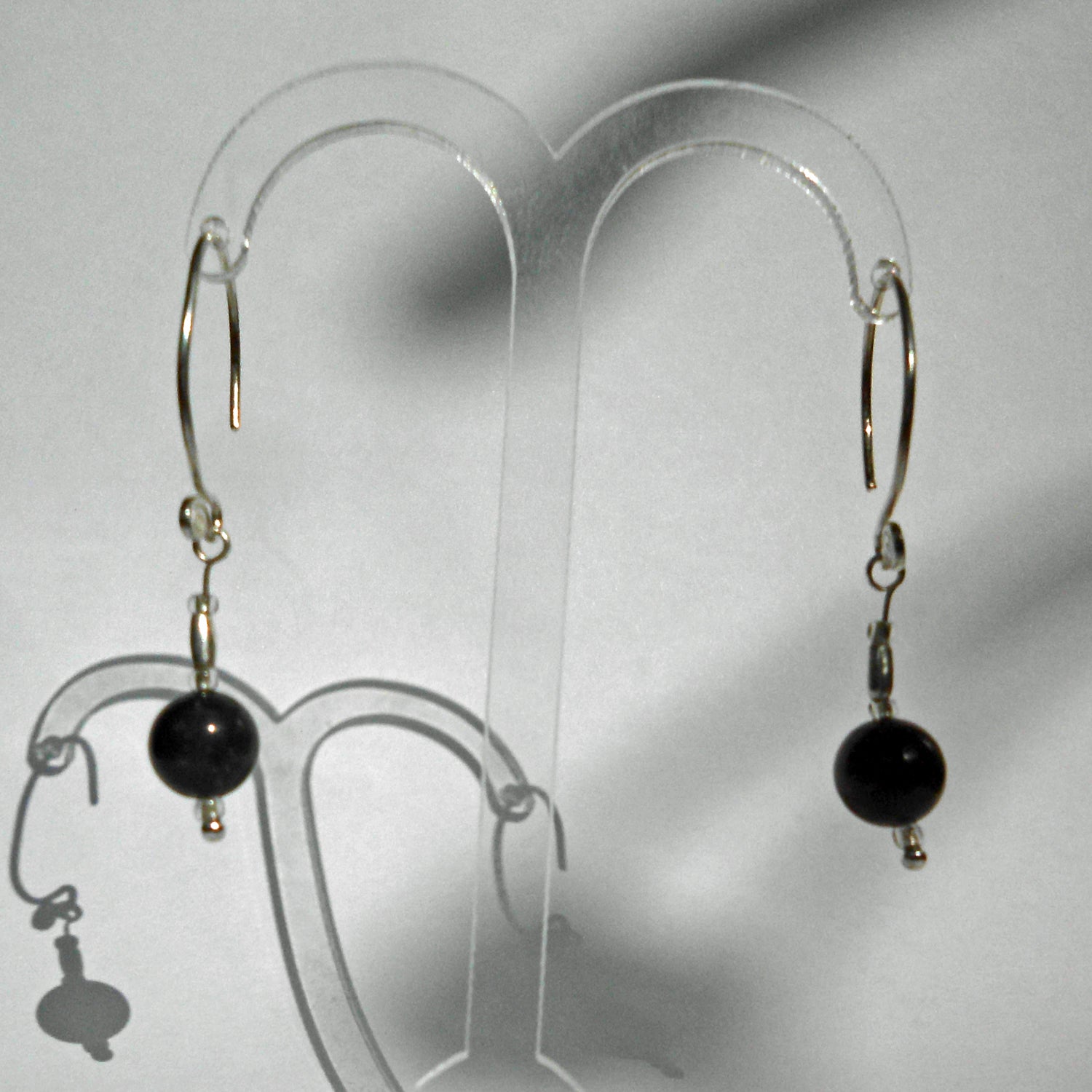 Ohrhänger aus Feuerstein und Silber, Unikat