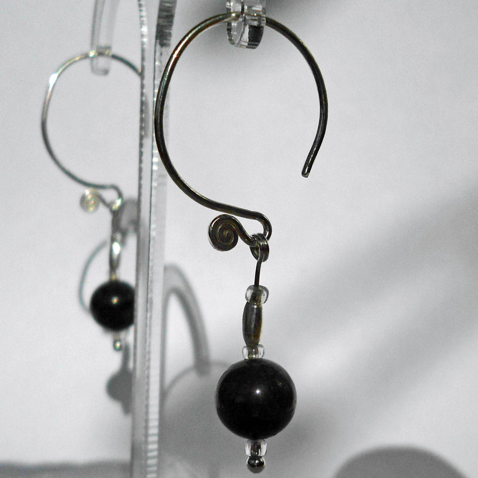 Ohrhänger aus Feuerstein und Silber, Unikat