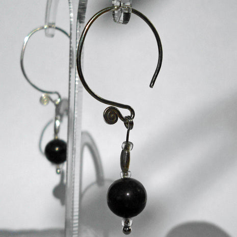 Ohrhänger aus Feuerstein und Silber, Unikat