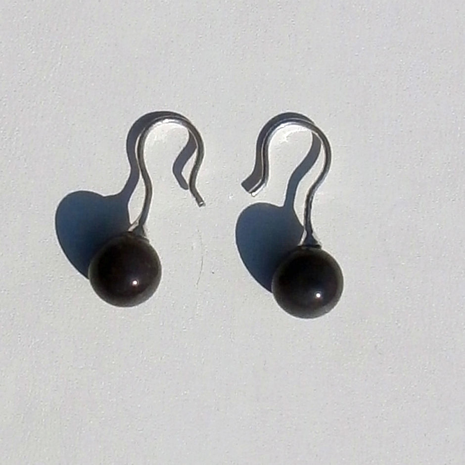 Ohrhänger mit Feuersteinperlen und Silber, Einzelstück