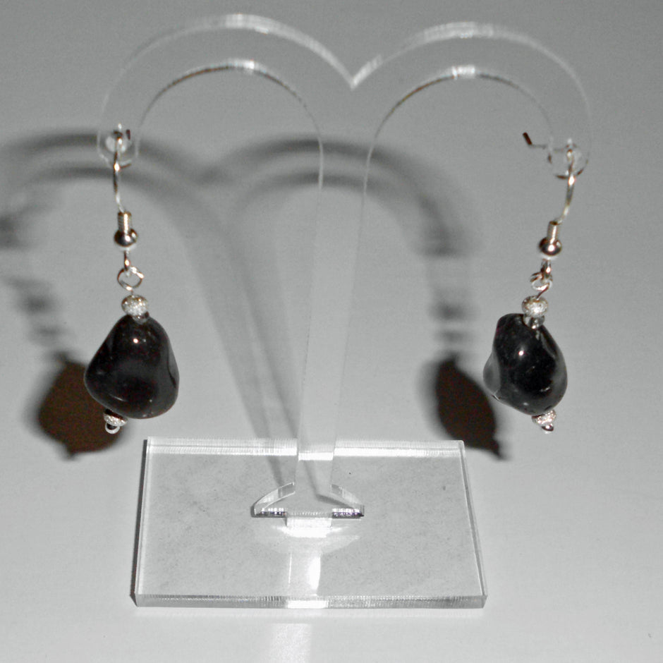 Einzelstück Ohrhänger mit Feuersteinnuggets und Silber