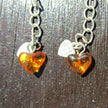 Edle Ohrhänger aus Bernstein und Silberherzen