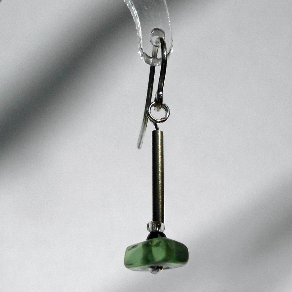 Ohrhänger aus Seeglas und 925er Silber, Einzelstück