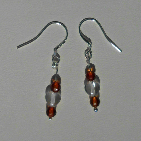 Ohrhänger aus Bernstein und Glasherz, Unikat von Rügen