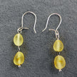Ohrhänger aus Silber mit unpolierten Bernstein-Edelsteinen