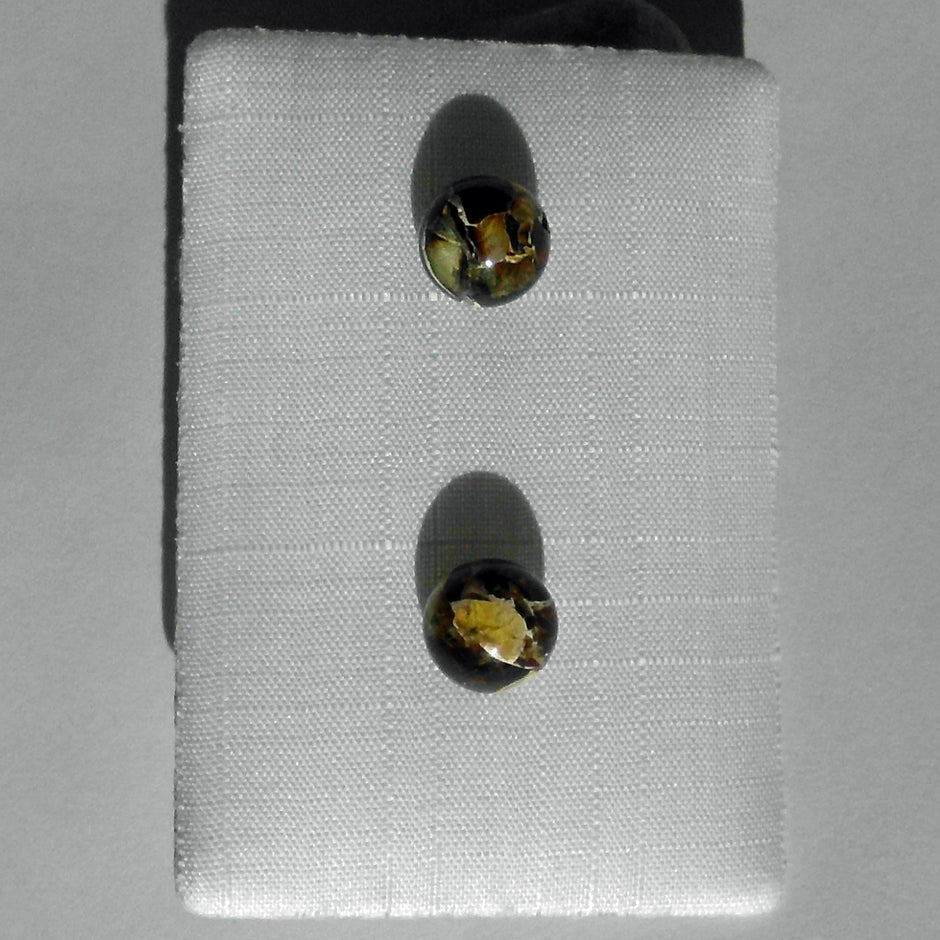 Ohrstecker aus Mosaikbernstein und Silber 925, Unikat