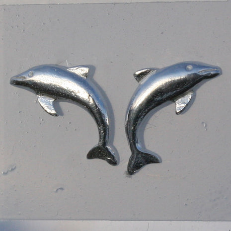 Ohrstecker aus 925 Silber in Delfinform, Unikat