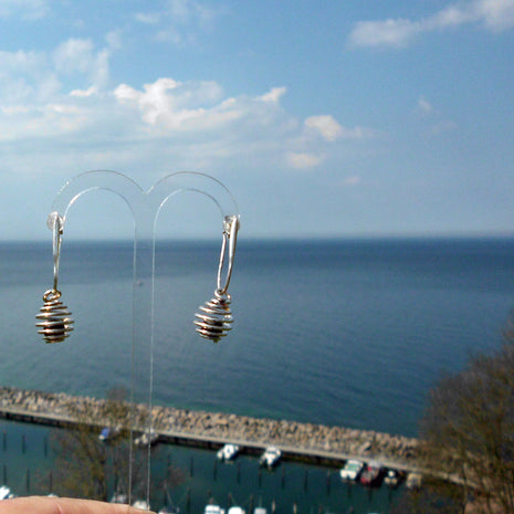 Ohrstecker Feuerstein in spiralisierter Form