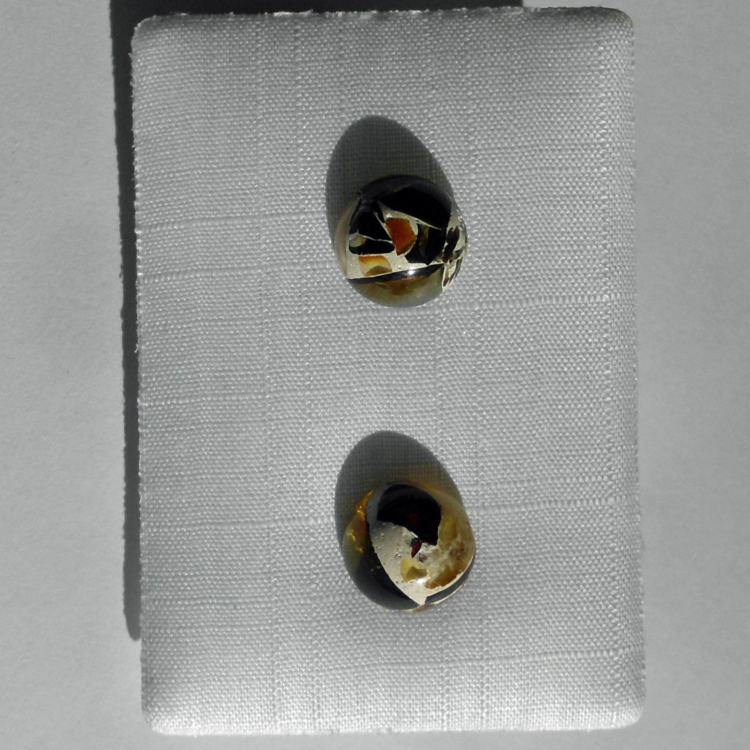 Ohrstecker aus Mosaikbernstein mit Silber 925 – Unikat