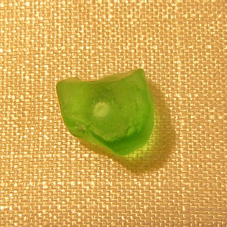 Ohrstecker aus grünem Seeglas, unpoliert, Unikat