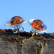 Ohrstecker aus 925er Silber mit sonnengelben Bernstein