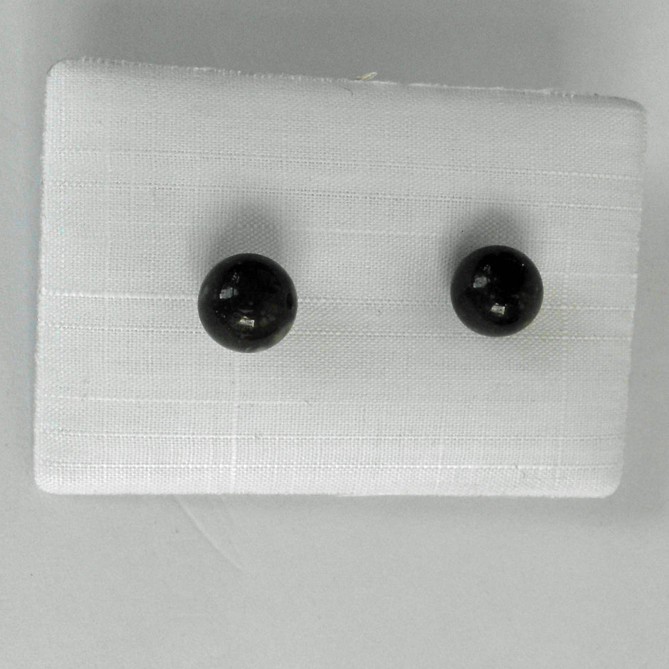 Ohrstecker aus polierten Feuersteinperlen, Silber 925