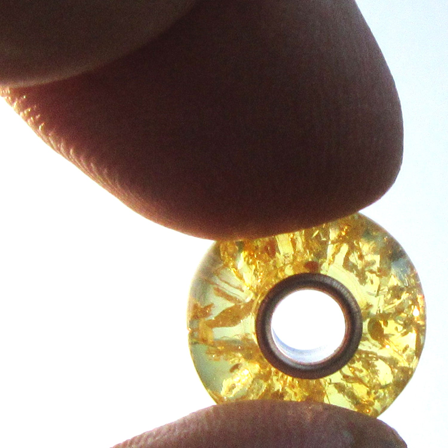 Bead für Pandora aus sonnengelben Bernstein