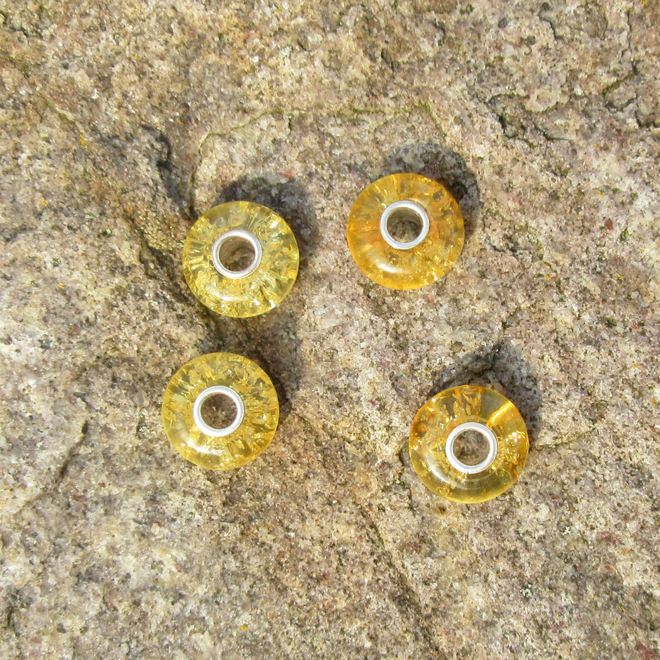 Bead für Pandora aus sonnengelben Bernstein