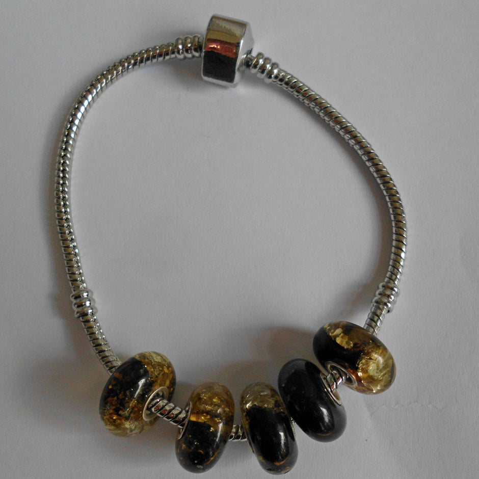 Polierter Moorbernstein-Bead für Pandora