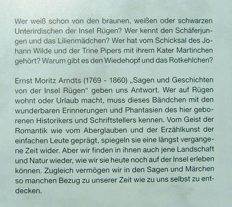 Ernst Moritz Arndt: Sagen und Geschichten von Rügen Band 2