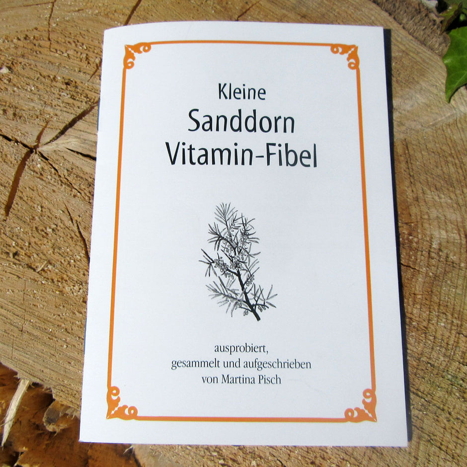Kleine Sanddorn Vitamin-Fibel von Rügen, handgeschrieben