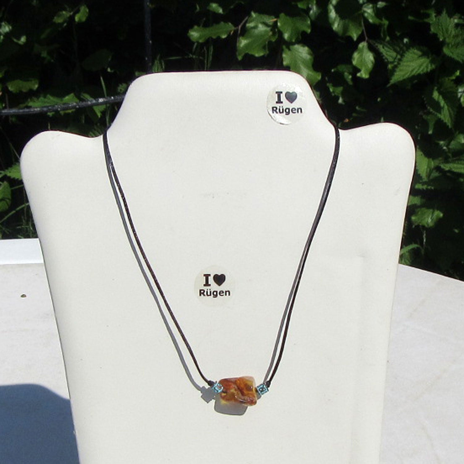 Collier mit Bernstein und Kupferperlen, Unikat von Rügen