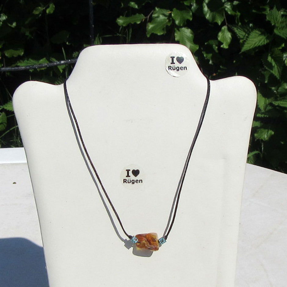 Collier mit Bernstein und Kupferperlen, Unikat von Rügen