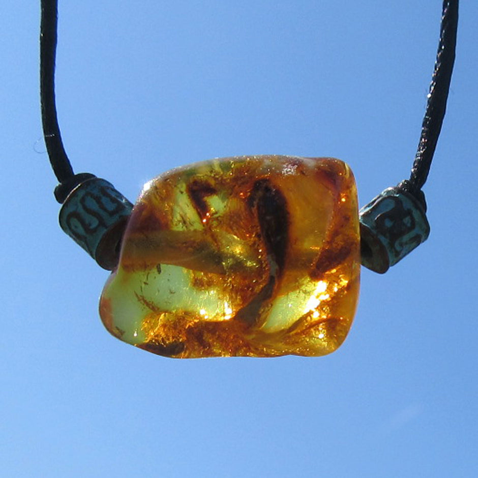 Collier mit Bernstein und Kupferperlen, Unikat von Rügen