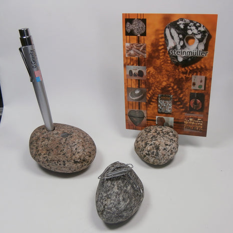 Schreibtisch-Set aus Kieselsteinen von der Ostseeküste