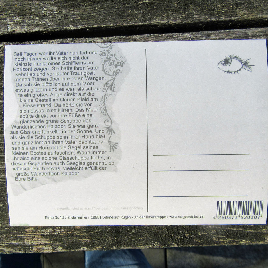 Seeglas am Band mit Märchen – Ein Unikat von der Ostsee