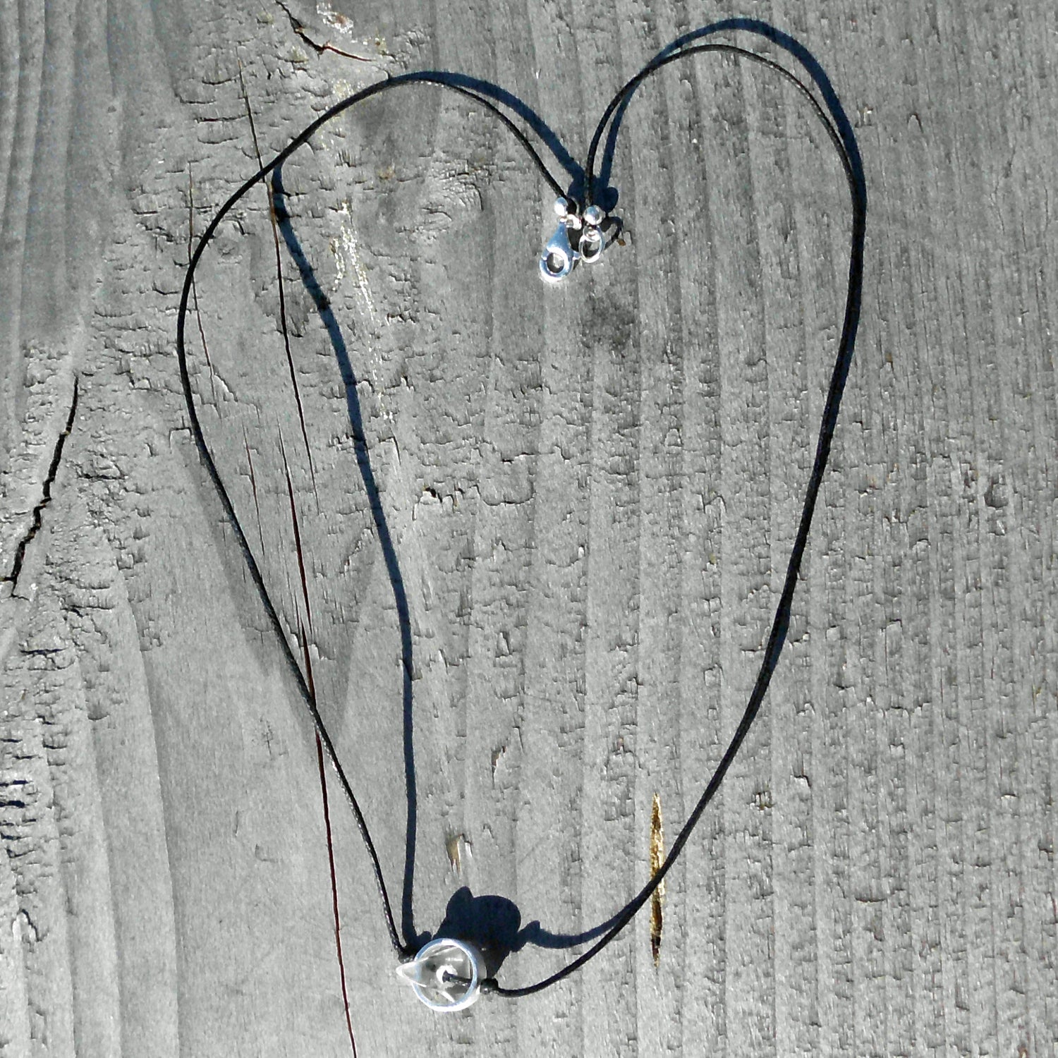 Collier mit Seeglas im Silberring – Unikat von Rügen