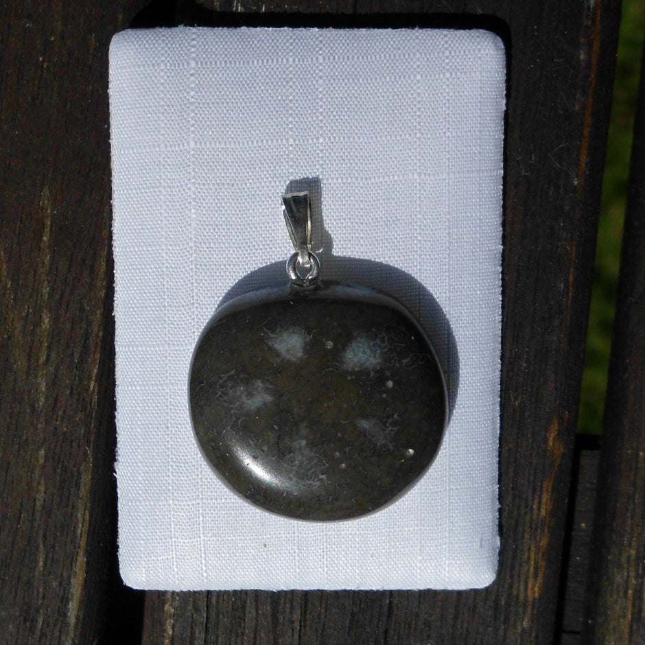 Polierter versteineter Seeigel aus Feuerstein, Unikat