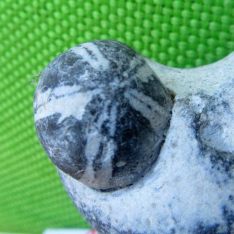 Kleiner Seeigel auf Feuerstein, Unikat aus der Ostsee