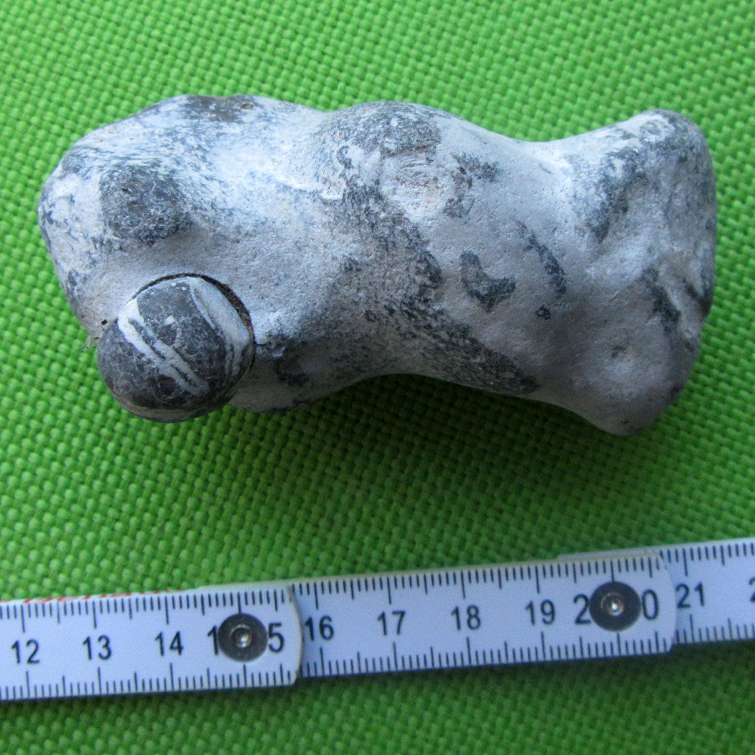 Kleiner Seeigel auf Feuerstein, Unikat aus der Ostsee