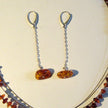 Elegantes Bernsteinset: Drahtcollier und Ohrhänger