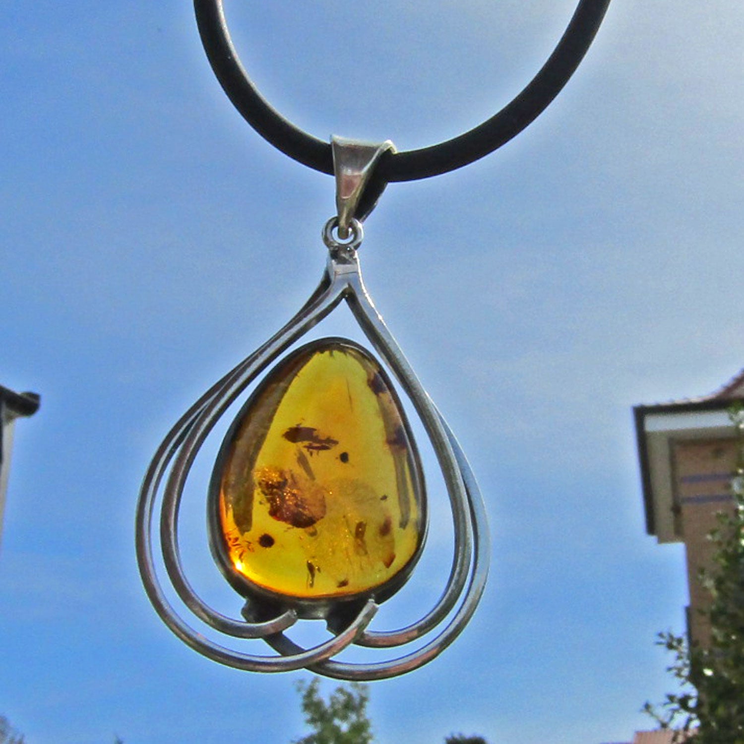 Wunderschöner Bernstein im im designten Silber.EINZELSTÜCK !!!