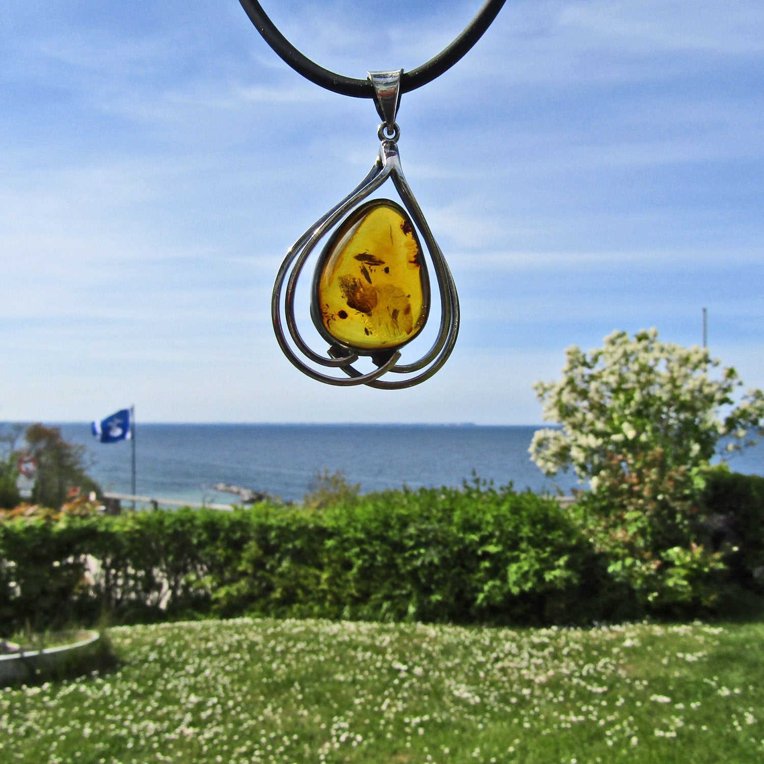 Wunderschöner Bernstein im im designten Silber.EINZELSTÜCK !!!