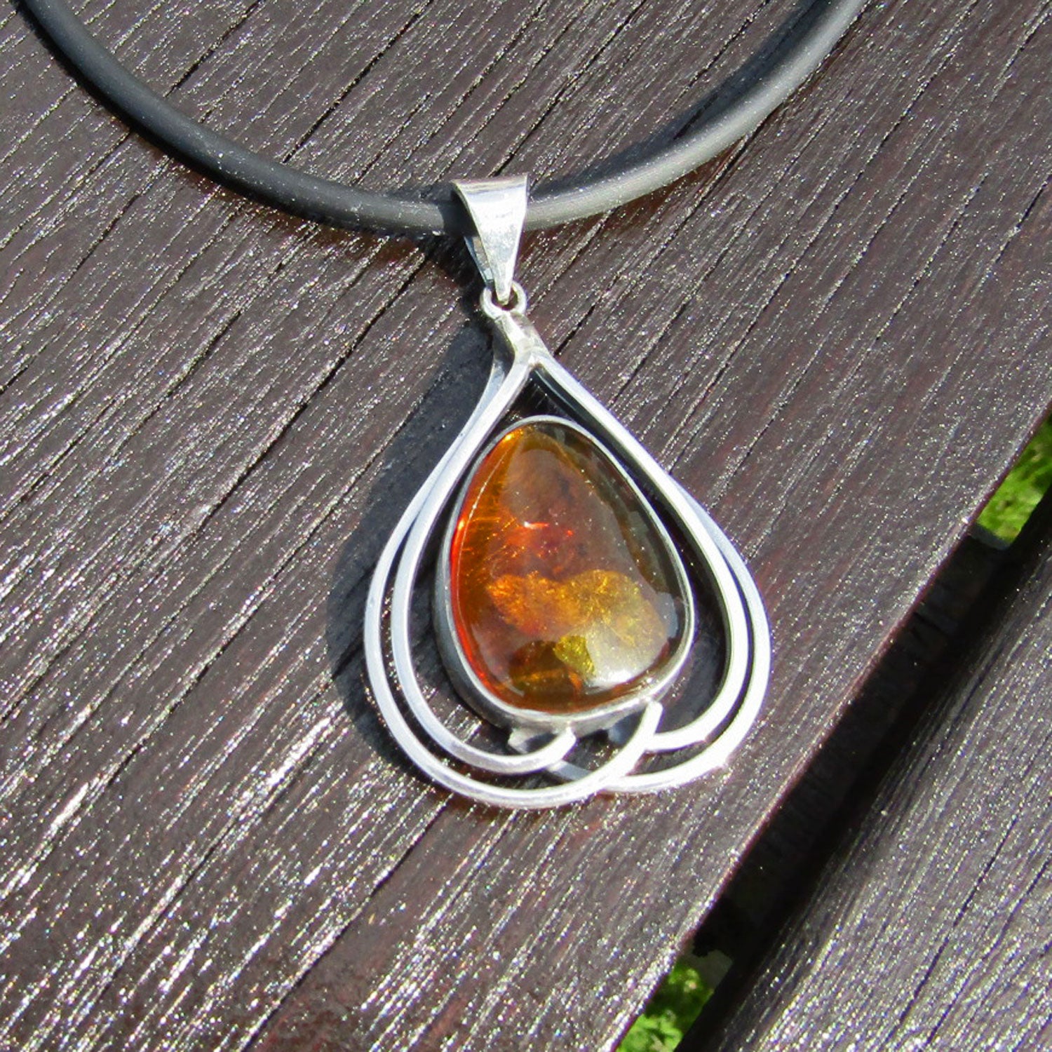 Wunderschöner Bernstein im im designten Silber.EINZELSTÜCK !!!
