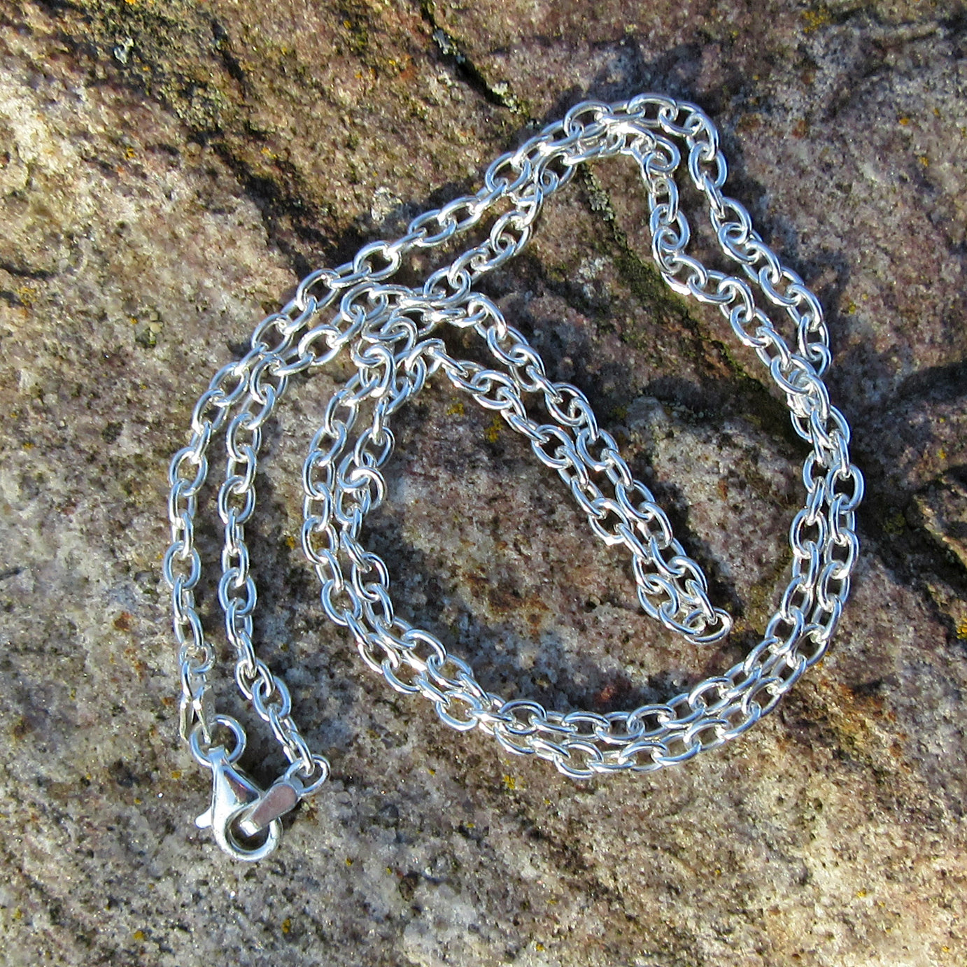 Silberne Ankerkette aus 925er Silber, Unikat