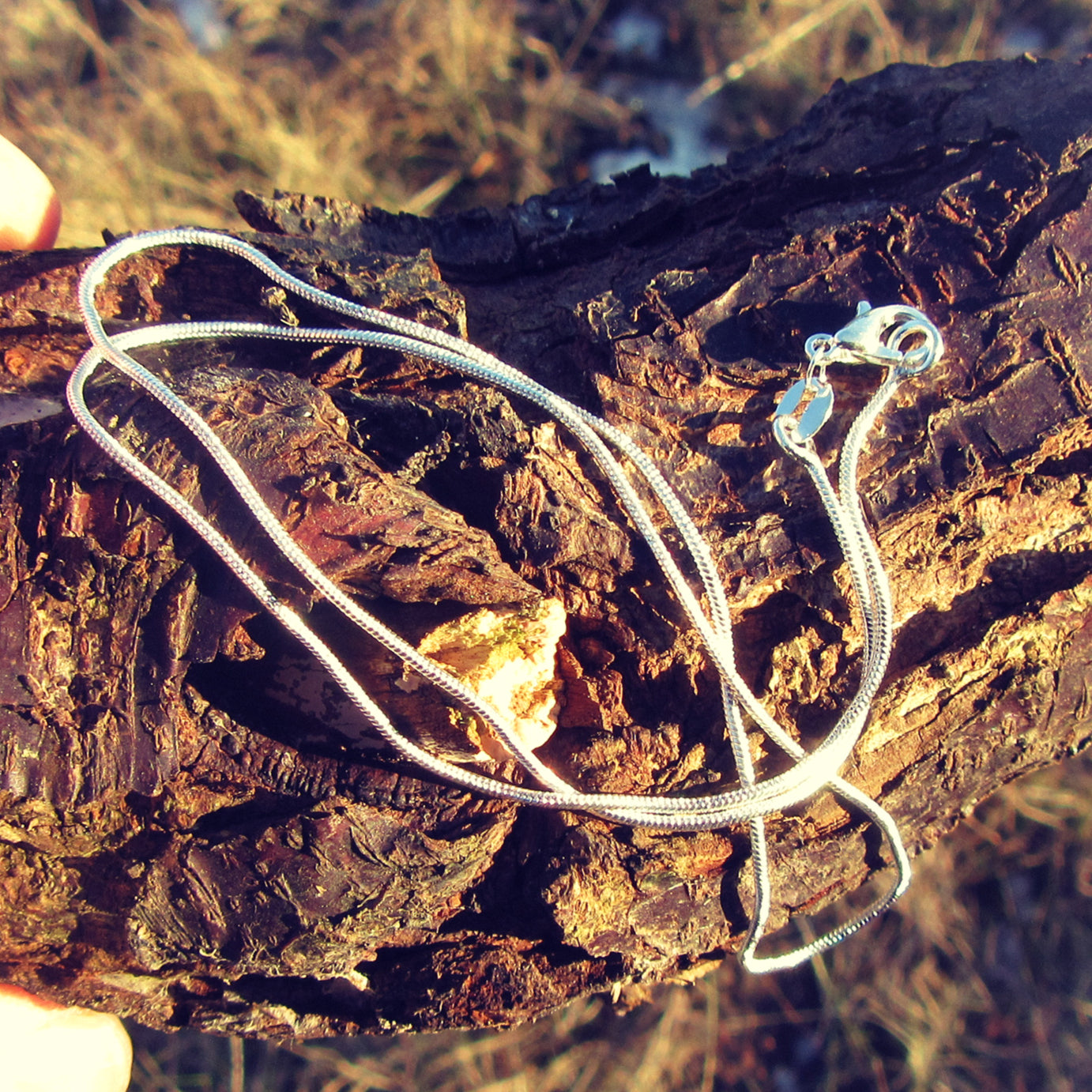 Feine Schlangenkette aus 925er Silber, Unikat