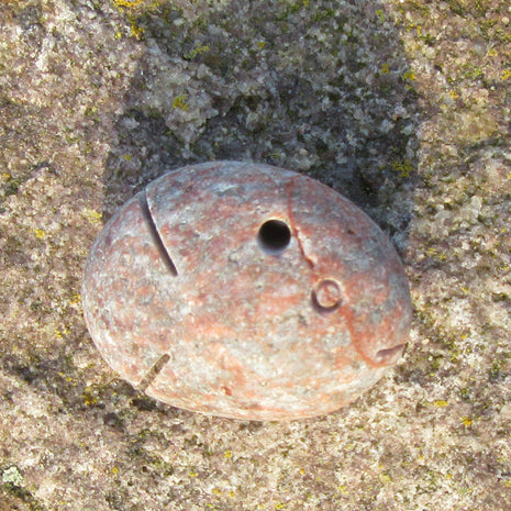 Anhänger Steinfisch aus rötl. Granit, unpoliert