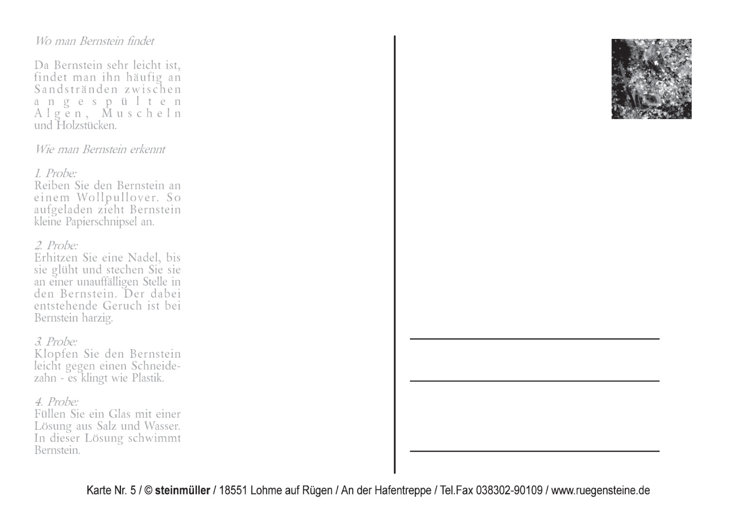 Postkarte Bernstein