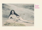 Postkarte „Die schöne Fischerin – Strandidyll Rügen“
