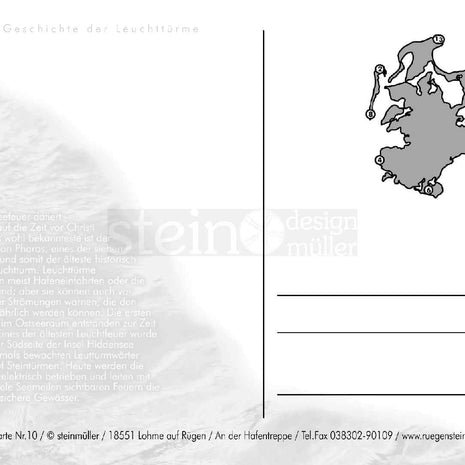 Postkarte Leuchttürme von Rügen und Hiddensee
