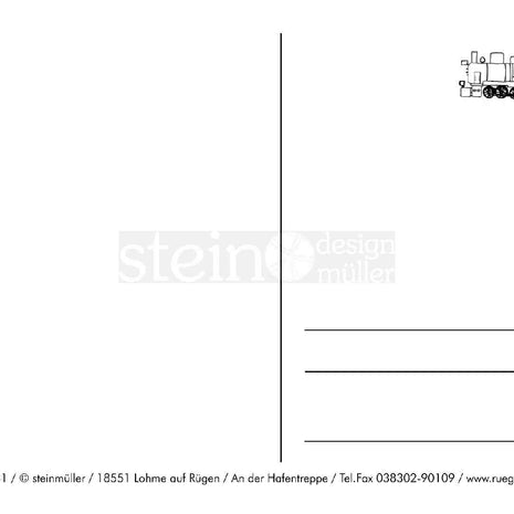 Postkarte „Rasender Roland – Dampf & Strecke, Rügen“