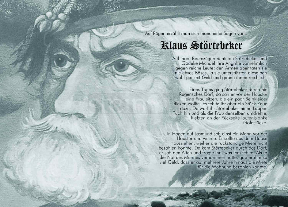 Postkarte "Klaus Störtebeker vor den Kreidefelsen Rügen"