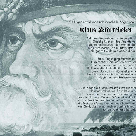 Postkarte "Klaus Störtebeker vor den Kreidefelsen Rügen"