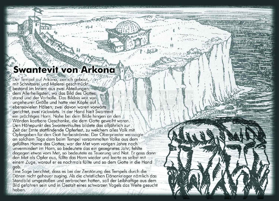 Postkarte „Svantevit-Tempel – Burg Arkona“