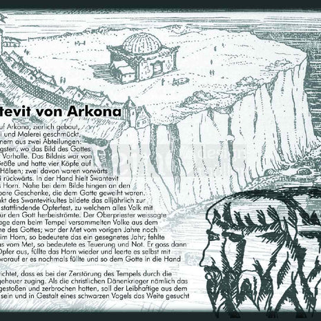 Postkarte „Svantevit-Tempel – Burg Arkona“