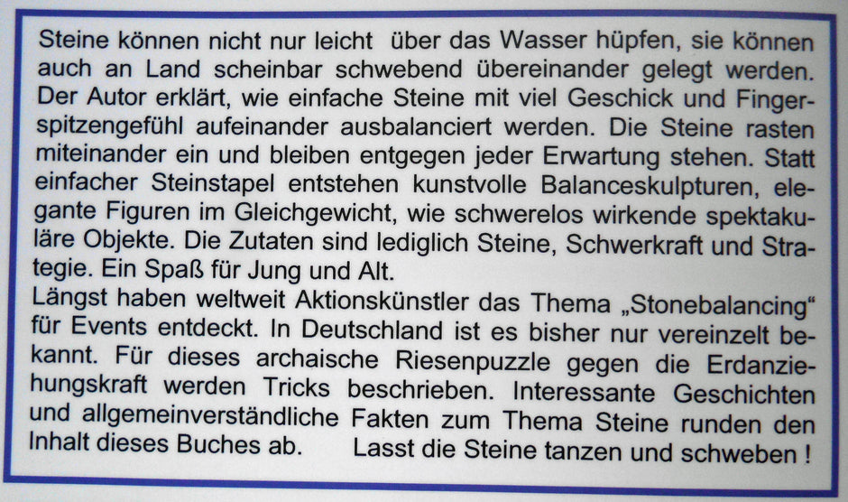 Einzelstück: Stein im Tanz der Leichtigkeit